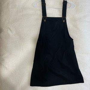 Mini black overall dress